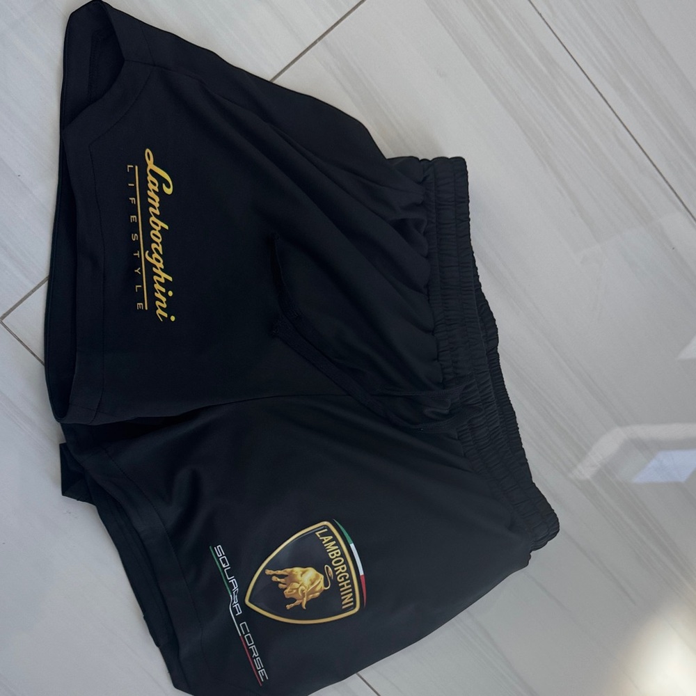 Brand new Lamborghini Black Athletic Men's Shorts